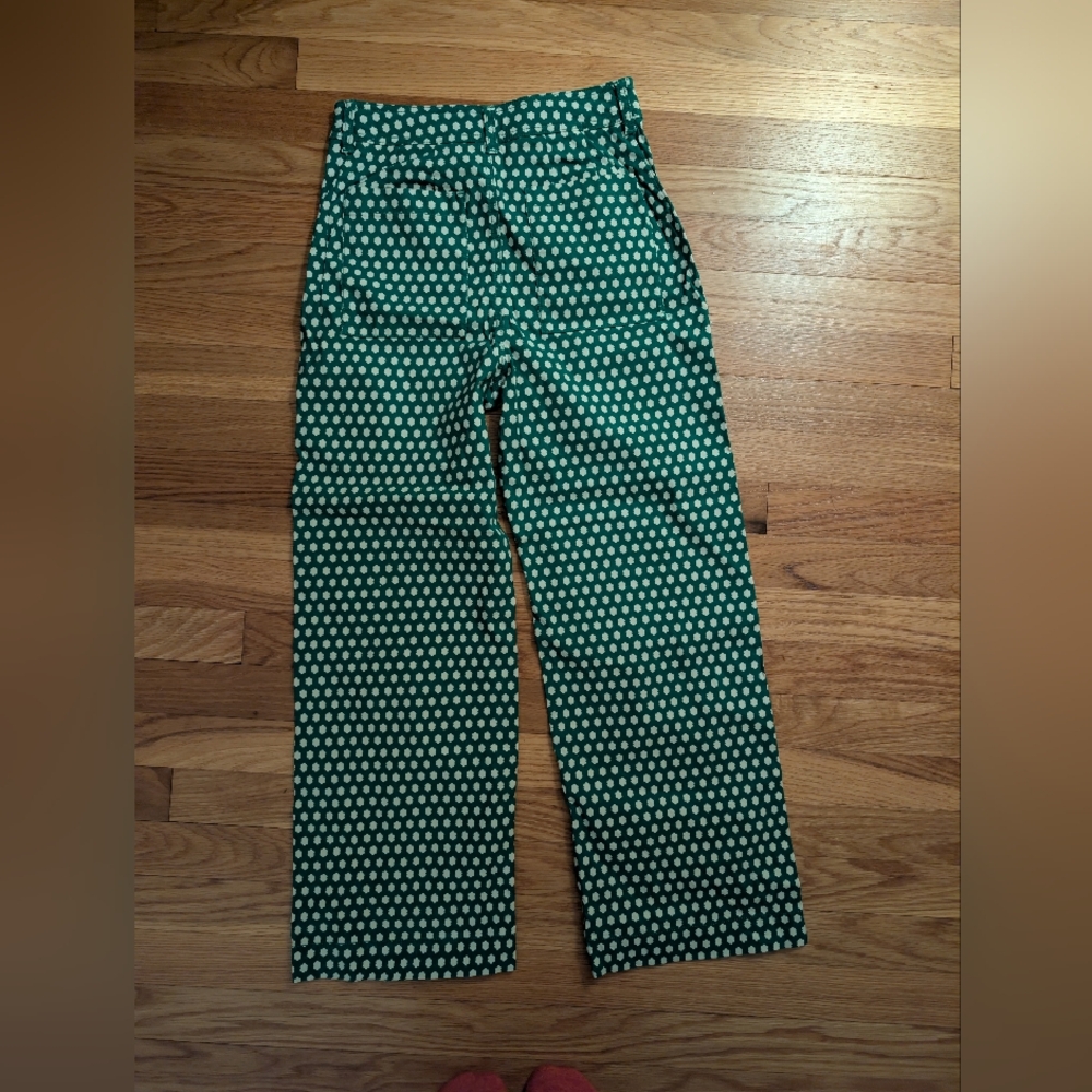Maeve Anthropologie Green Floral Patterned Pants - Picture 3 of 7